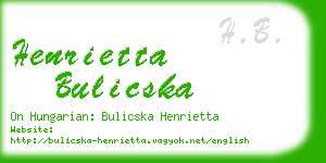 henrietta bulicska business card